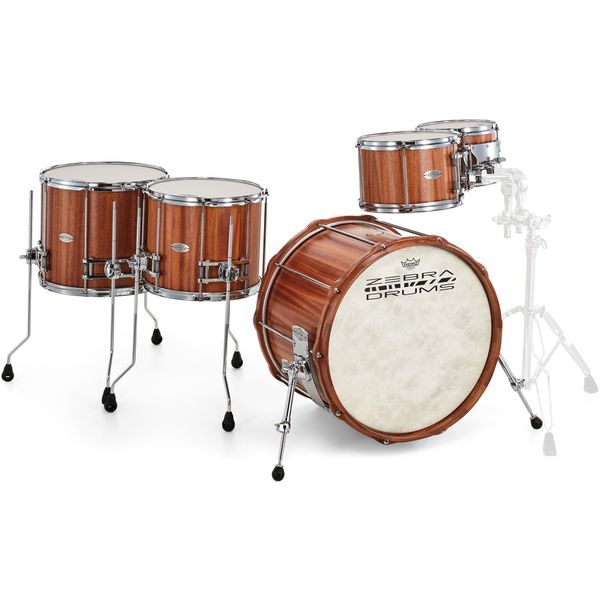 Zebra Drums 2up 2down Mahogany Set