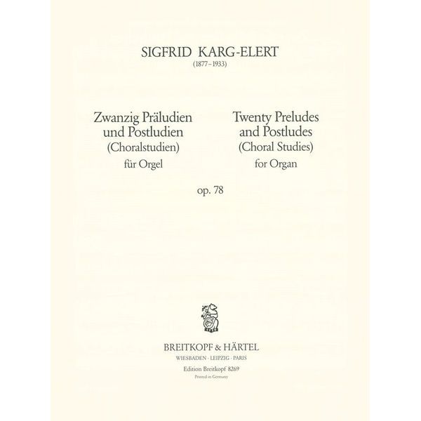 Breitkopf & Hrtel Karg-Elert 20 Prludien