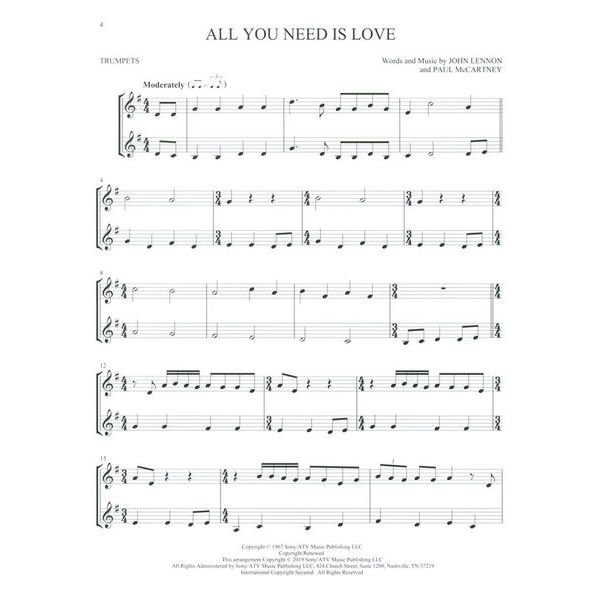 Hal Leonard The Beatles For Two Trumpets