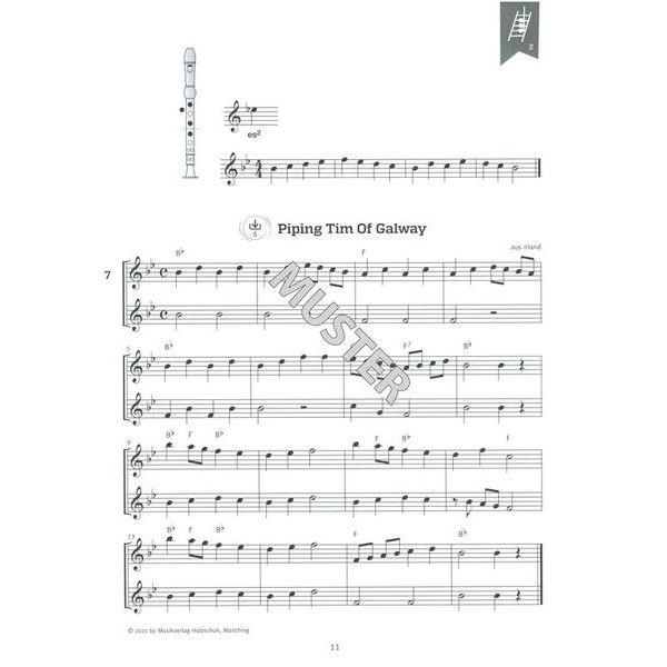 Holzschuh Verlag Schule for Altblockflöte 2 +DL