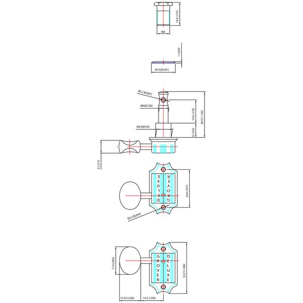 Grover 136 C Guitar Machines Chrome