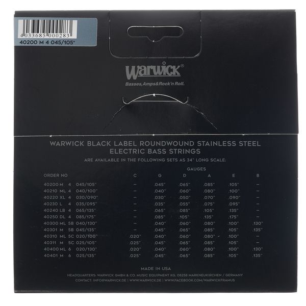 Warwick 40200 M Black Label