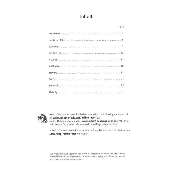 Schott Die Schönsten Popsongs 14