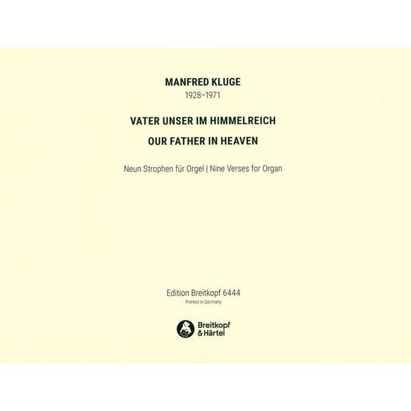 Breitkopf & Hrtel Kluge Vater unser im Himmel