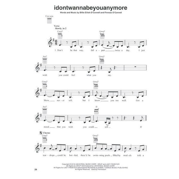 Hal Leonard Billie Eilish For Ukulele