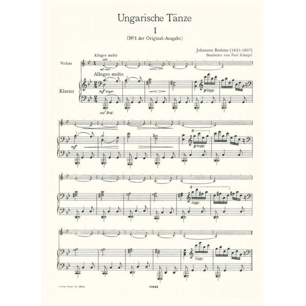 Edition Peters Brahms Ungarische Tnze VL
