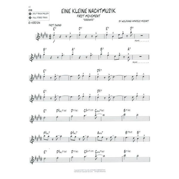 Hal Leonard Jazz Play-Along Mozart