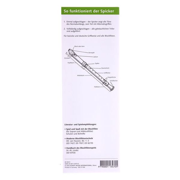 Schott Recorder Spicker