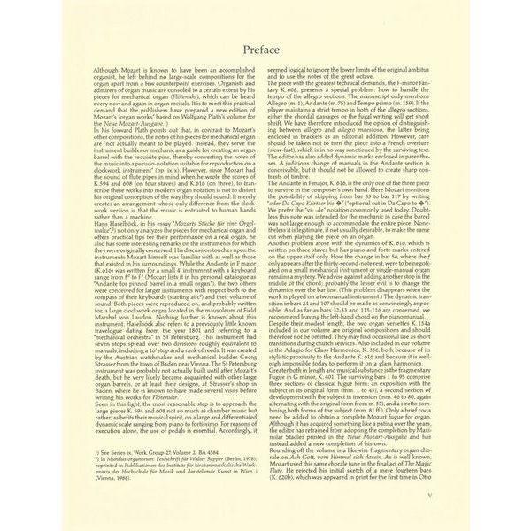Brenreiter Mozart Werke for Orgel