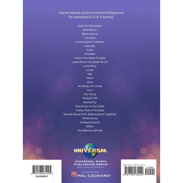 Hal Leonard Taylor Swift Ukulele