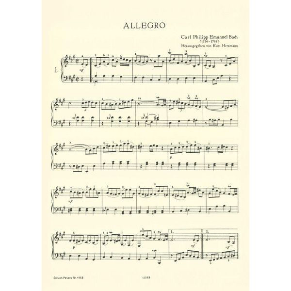 Edition Peters C.Ph.E.Bach Sonaten und Stücke