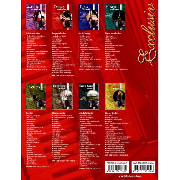 Holzschuh Verlag Tangomelodien Accordion