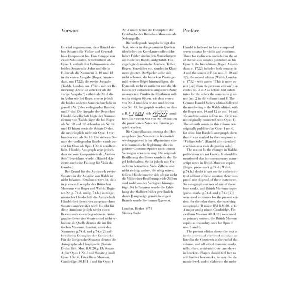 Henle Verlag Hndel Sieben Sonaten Violin