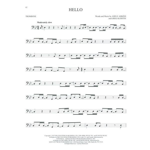 Hal Leonard 101 Hit Songs For Trombone