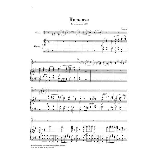 Henle Verlag Beethoven Violinromanzen