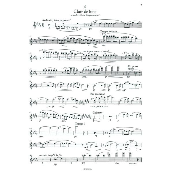 Universal Edition Debussy Ausgewhlte Stücke