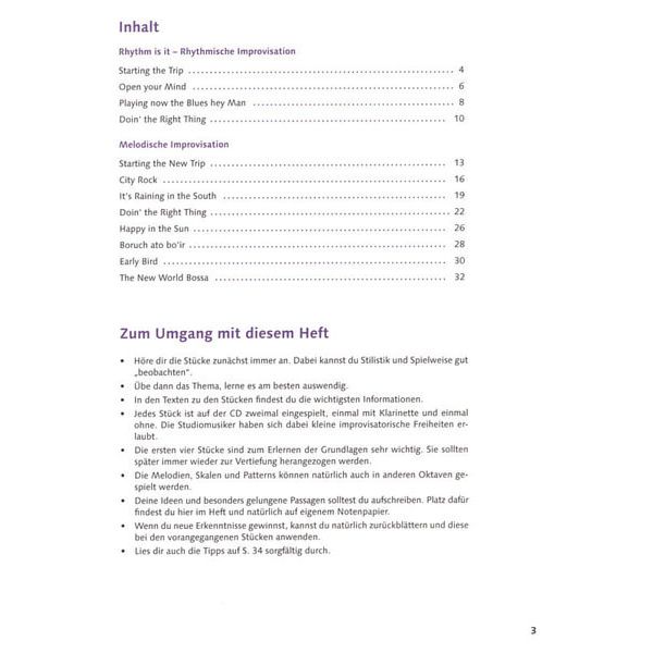 Schott Fröhlich improvisieren Clarine