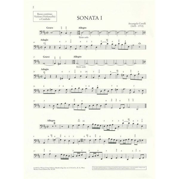 Wiener Urtext Edition Corelli Violinsonaten 1