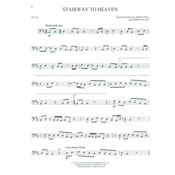 Hal Leonard Greatest Songs Of Rock Cello