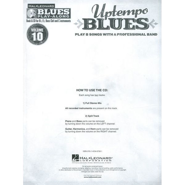 Hal Leonard Blues Play-Along Uptempo Blues