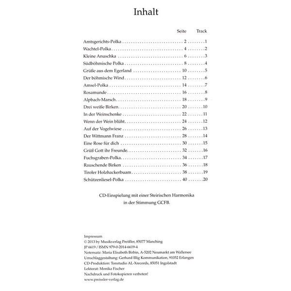 Musikverlag Preissler Blasmusik Erfolge Steirische