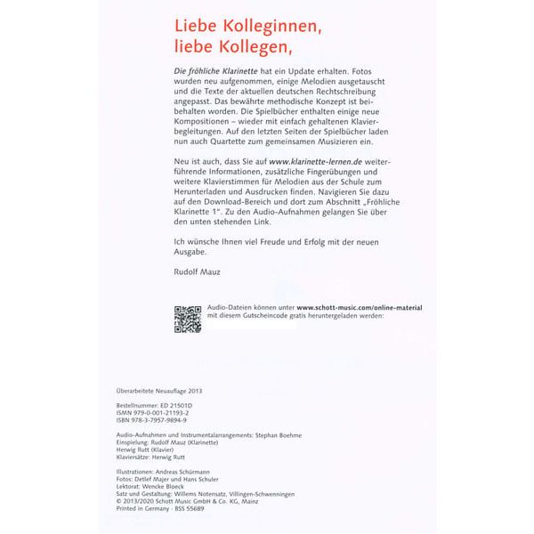 Schott Die Fröhliche Klarinette 1