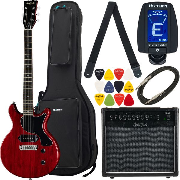 Harley Benton DC-Junior Faded Cherry Bundle