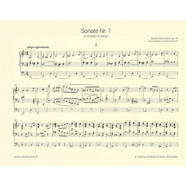 Breitkopf & Hrtel Camillo Schumann Orgelsonaten