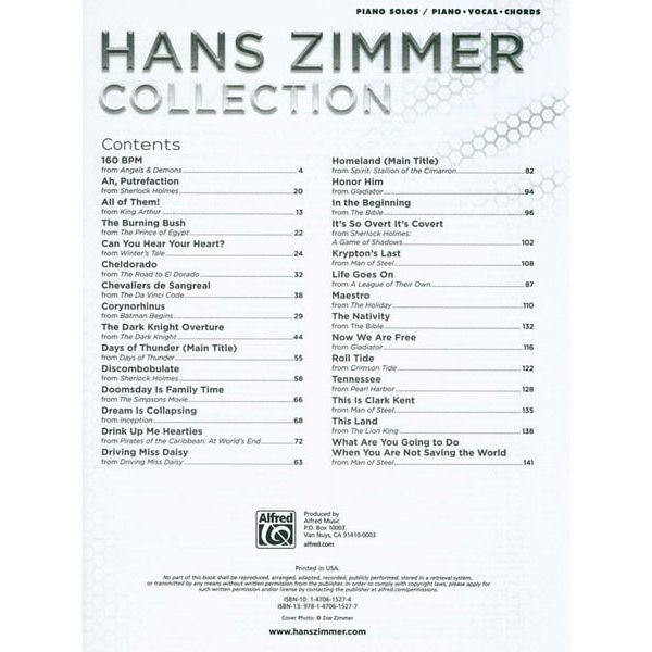 Alfred Music Publishing Hans Zimmer Collection