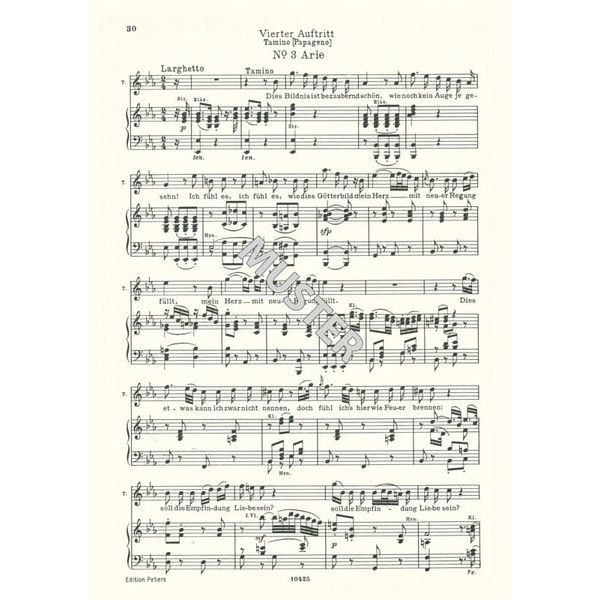 Edition Peters Mozart Zauberflöte KV 620