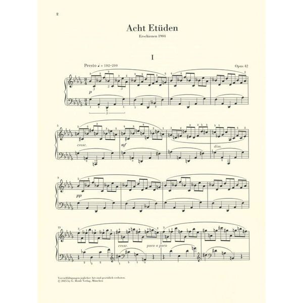 Henle Verlag Skrjabin Acht Etüden op.42