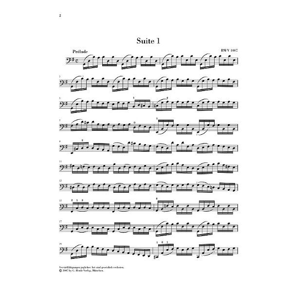 Henle Verlag Bach Sechs Suiten BWV1007-1012