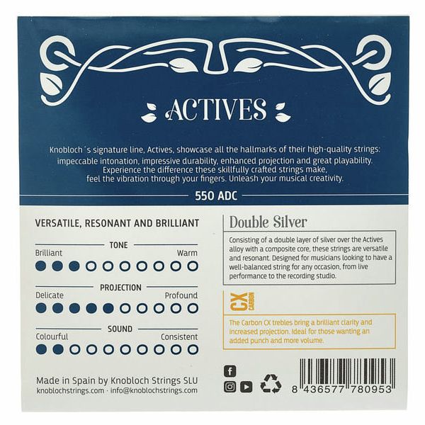 Knobloch Strings Double Silver Carbon CX 550ADC