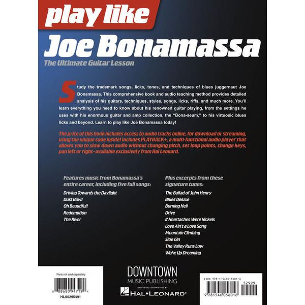 Hal Leonard Play Like Joe Bonamassa