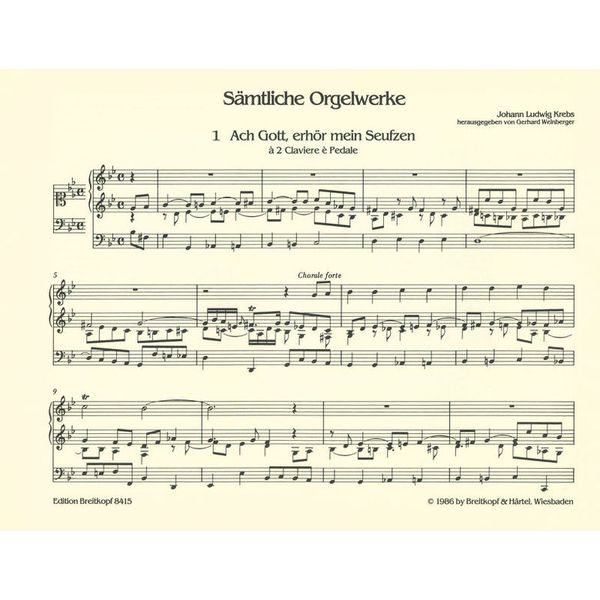 Breitkopf & Hrtel Krebs Orgelwerke III