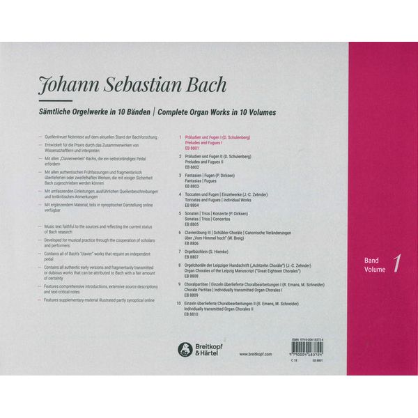 Breitkopf & Hrtel Bach Smtliche Orgelwerke