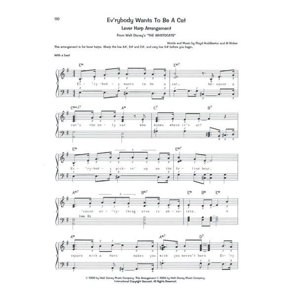 Hal Leonard 76 Disney Songs For The Harp