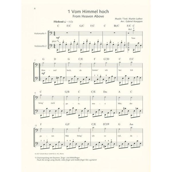 Schott Cello Christmas Book