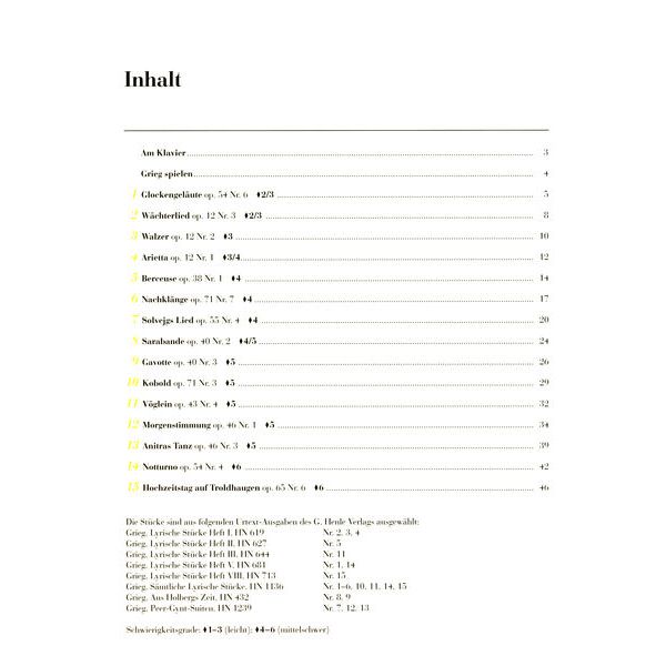 Henle Verlag Am Klavier Grieg