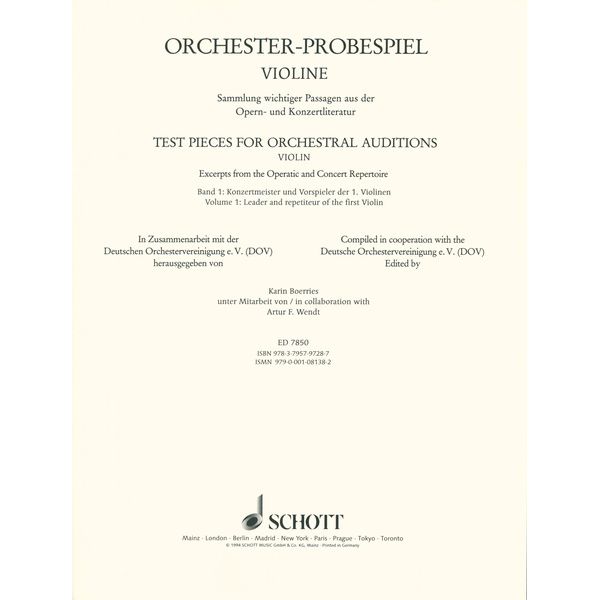 Schott Orchester Probespiel Violin