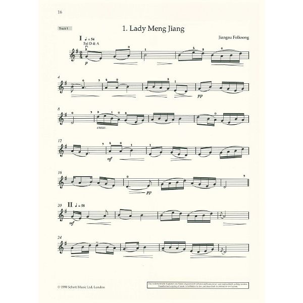 Schott Chinese Violin Solos