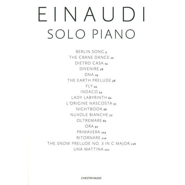 Chester Music Ludovico Einaudi Solo Piano