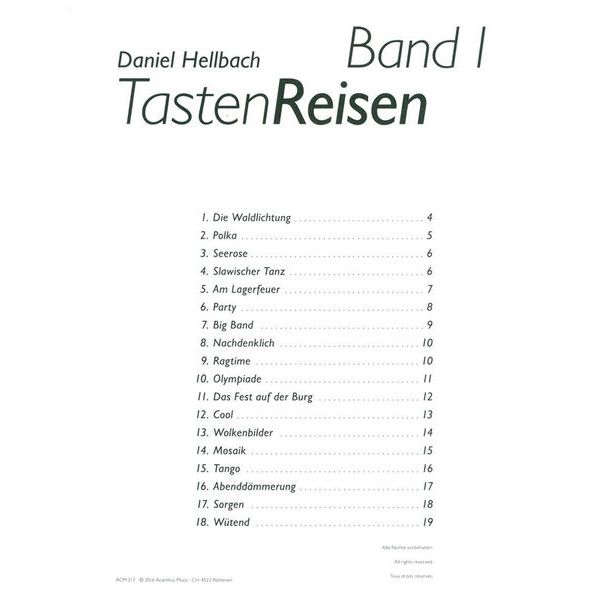 Acanthus Music Piano Adventure TastenReisen 1