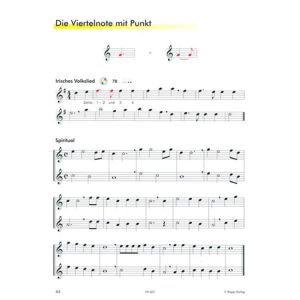 Horst Rapp Verlag Querflöte Lernen mit Spa 1