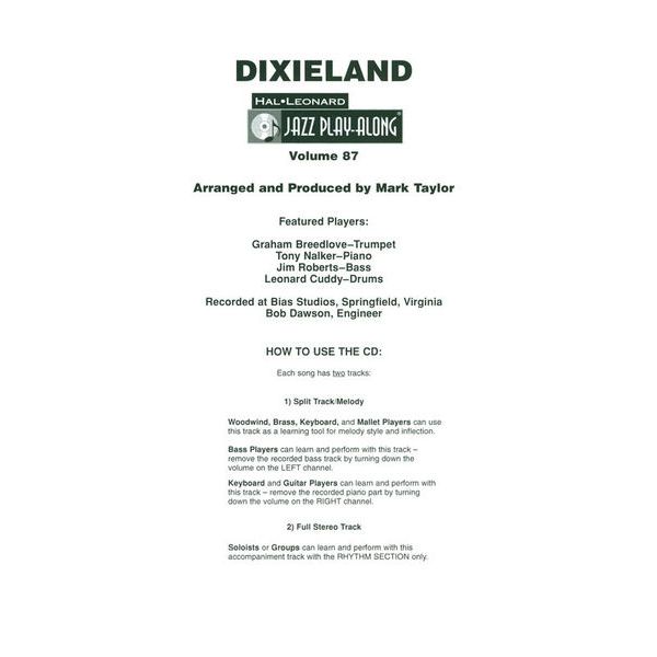 Hal Leonard Jazz Play-Along Dixieland