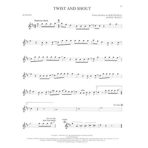 Hal Leonard Greatest Songs Of Rock A-Sax