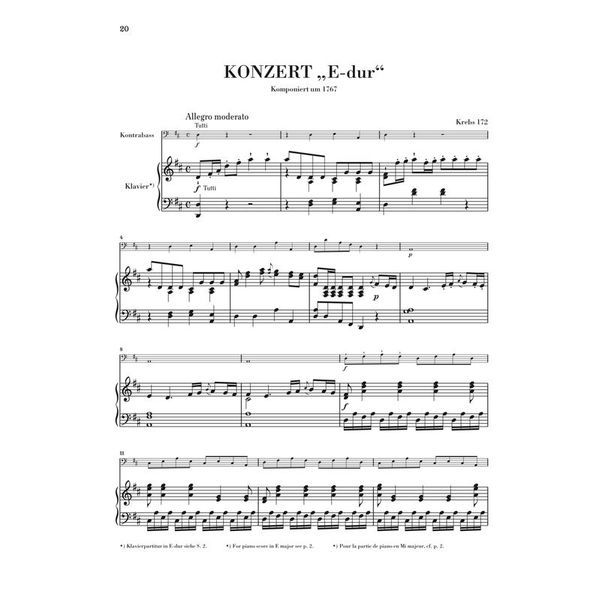 Henle Verlag Dittersdorf Kontrabasskonzert