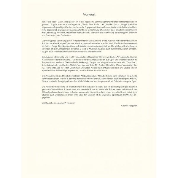 Schott Cello Fake Book