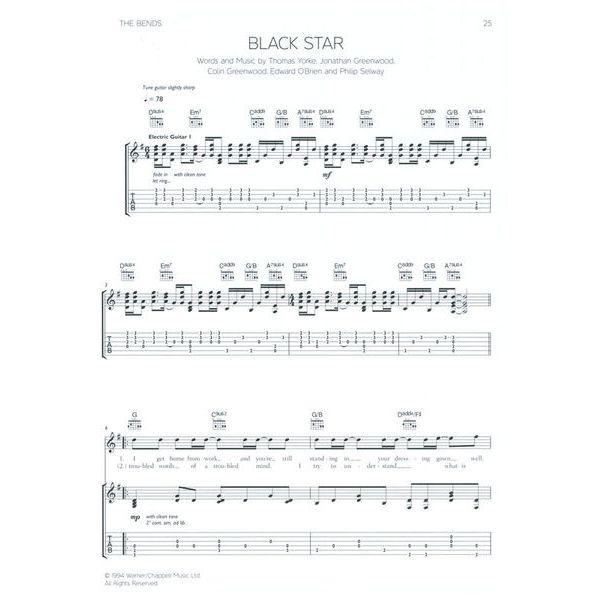 Faber Music Radiohead Guitar Songbook