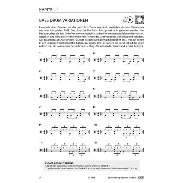 Hage Musikverlag Drum Training 4 On The Floor
